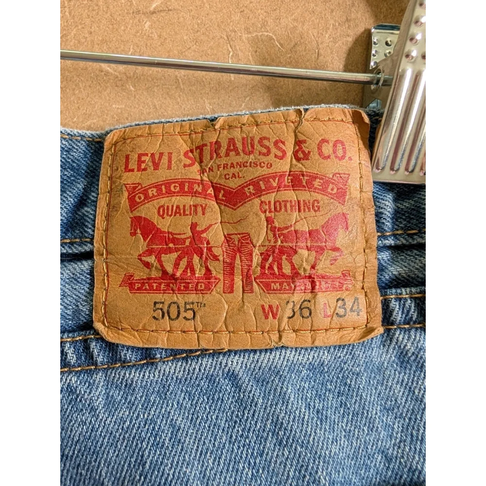 Levis 505 Straight Leg Jeans Size 36 X 34 Classic